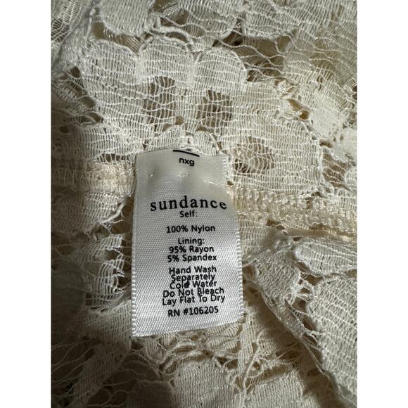 Sundance Cream Lace Babydoll Dress Medium Petite Boho Prairie (Slip Needed) - Picture 6 of 6